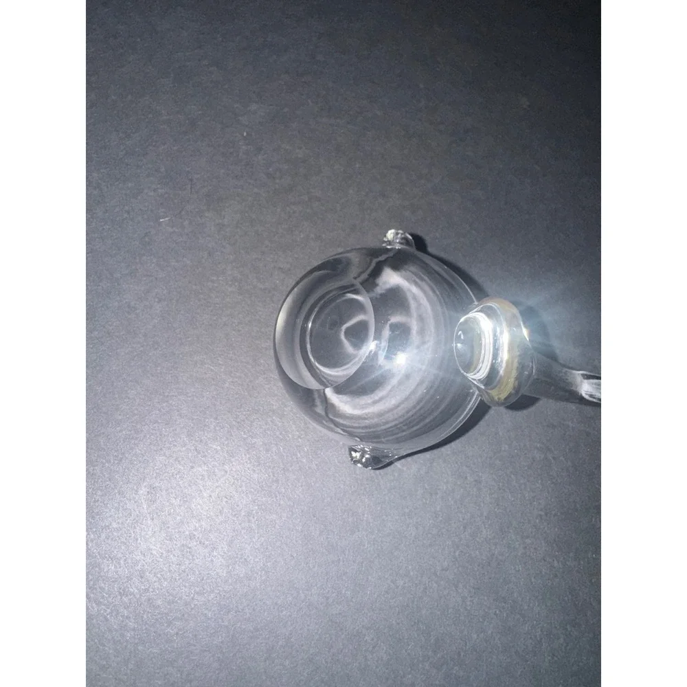 Vintage Hand Blown Ladle Made in Romania Curved Handle Double Spout